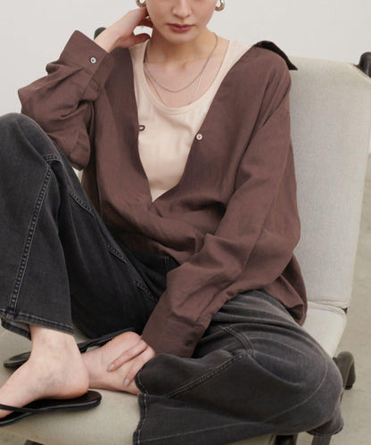 開領疊穿設計 女式襯衫