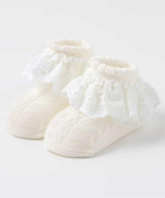 蕾絲荷葉邊嬰兒襪