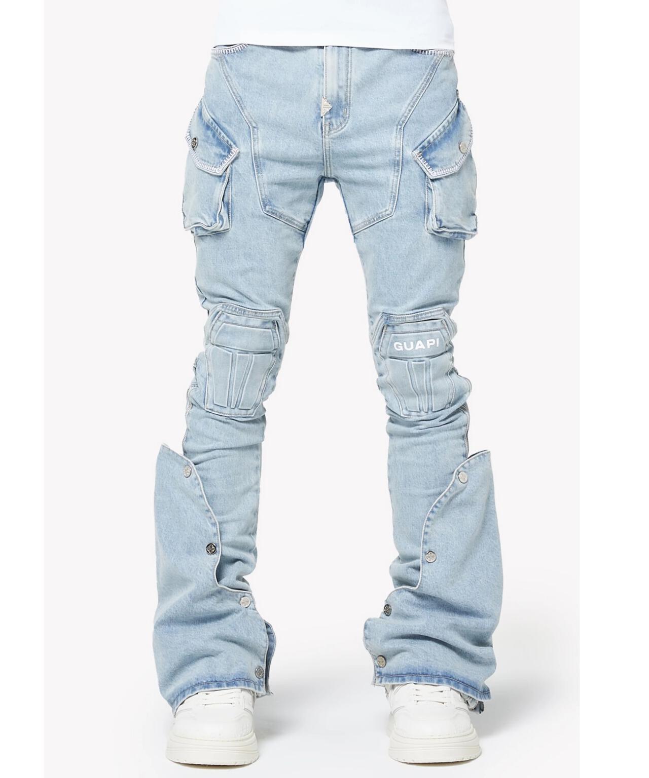GUAPI Aqua Blue Coffin Arc Denim 牛仔褲