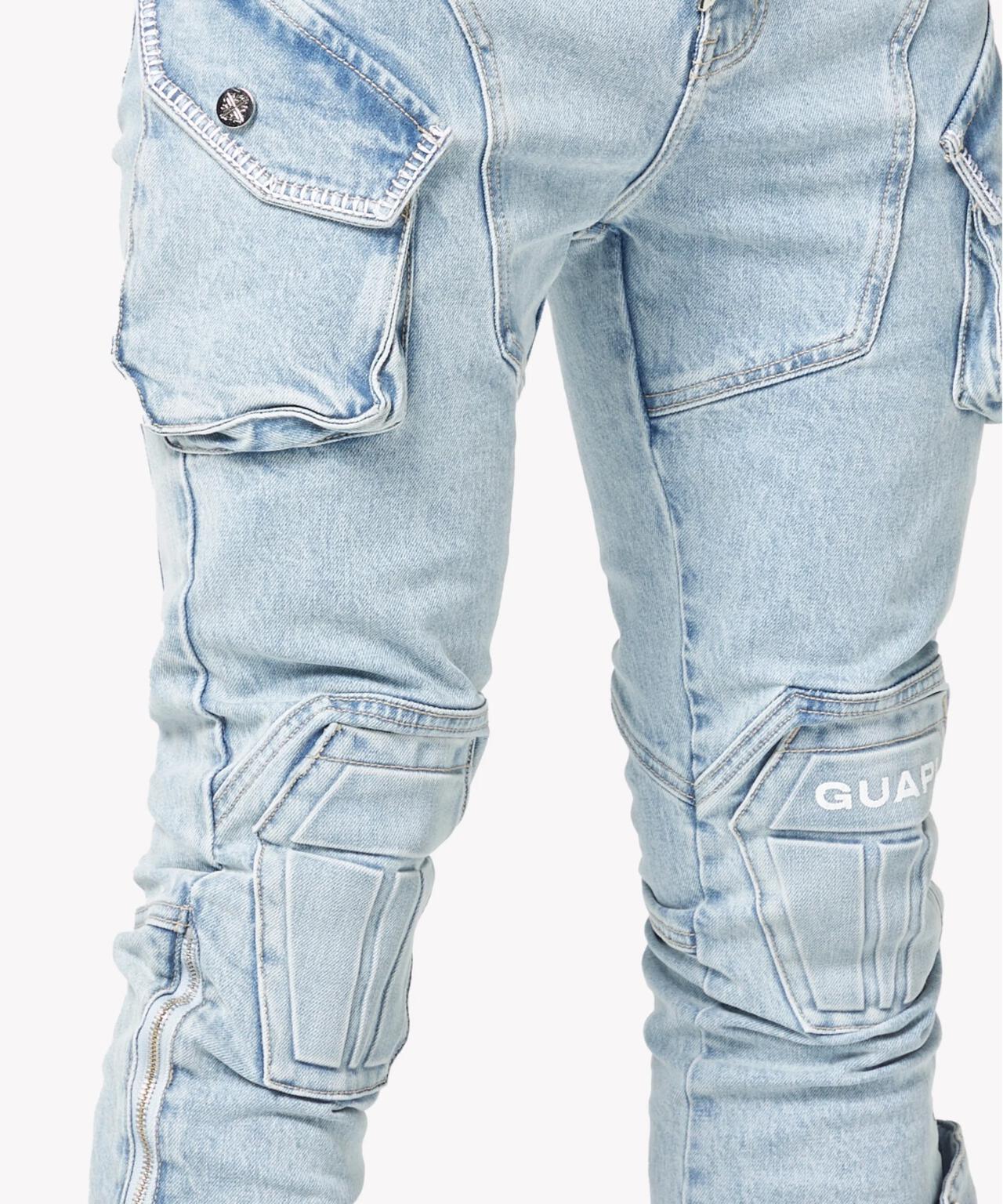 GUAPI Aqua Blue Coffin Arc Denim 牛仔褲