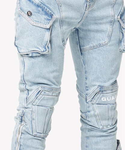 GUAPI Aqua Blue Coffin Arc Denim 牛仔褲