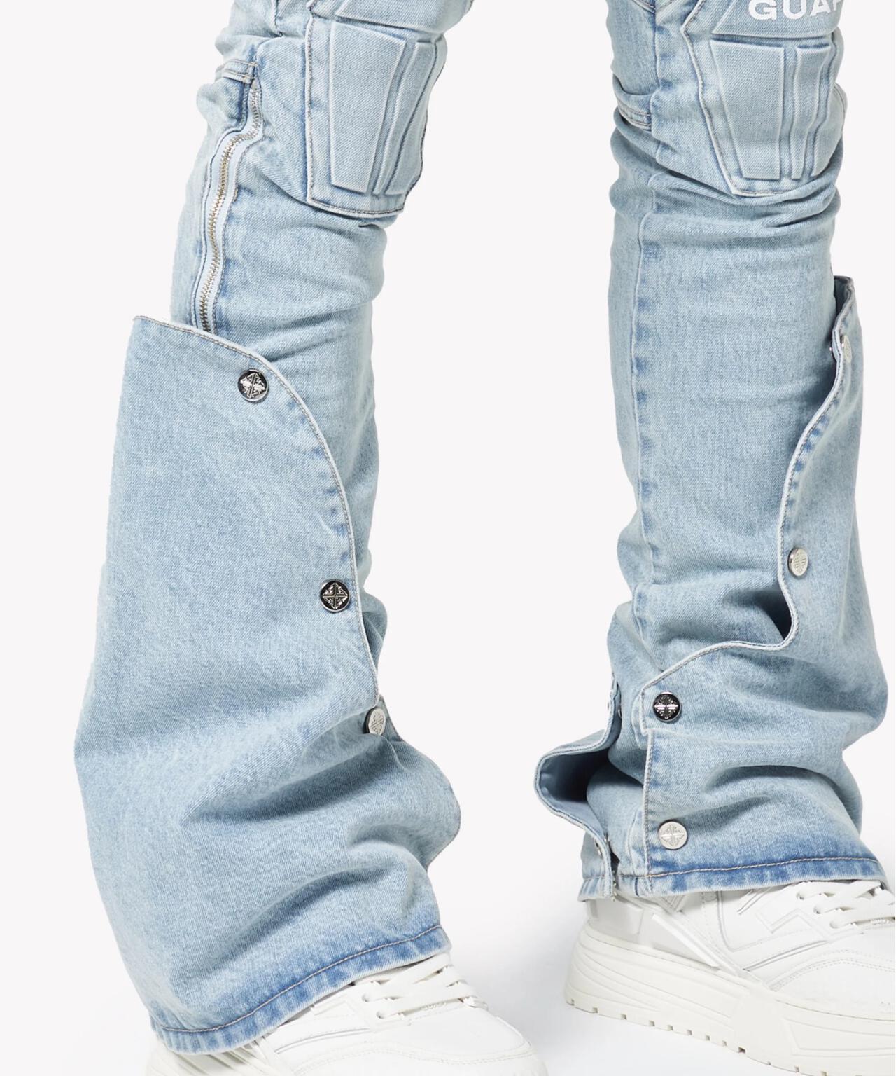 GUAPI Aqua Blue Coffin Arc Denim 牛仔褲