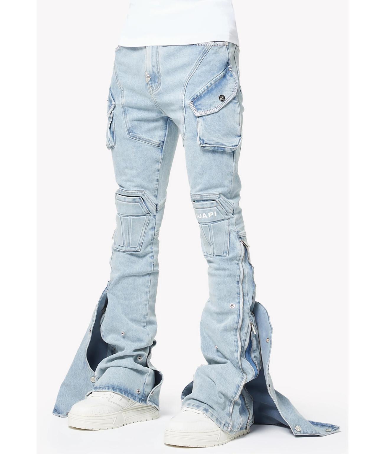 GUAPI Aqua Blue Coffin Arc Denim 牛仔褲
