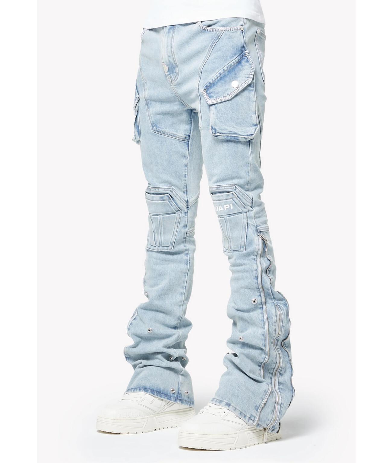 GUAPI Aqua Blue Coffin Arc Denim 牛仔褲