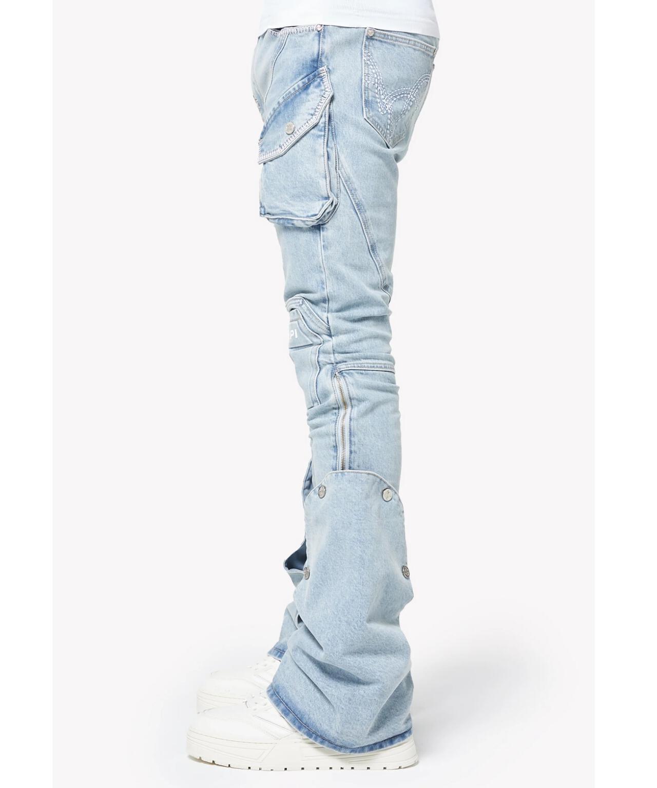GUAPI Aqua Blue Coffin Arc Denim 牛仔褲