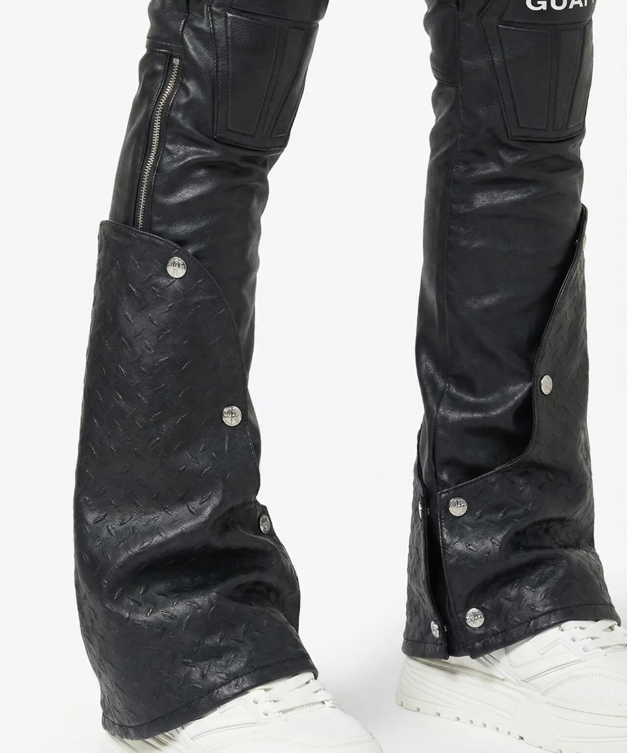 GUAPI Black Coffin Arc Leather Pant 皮褲
