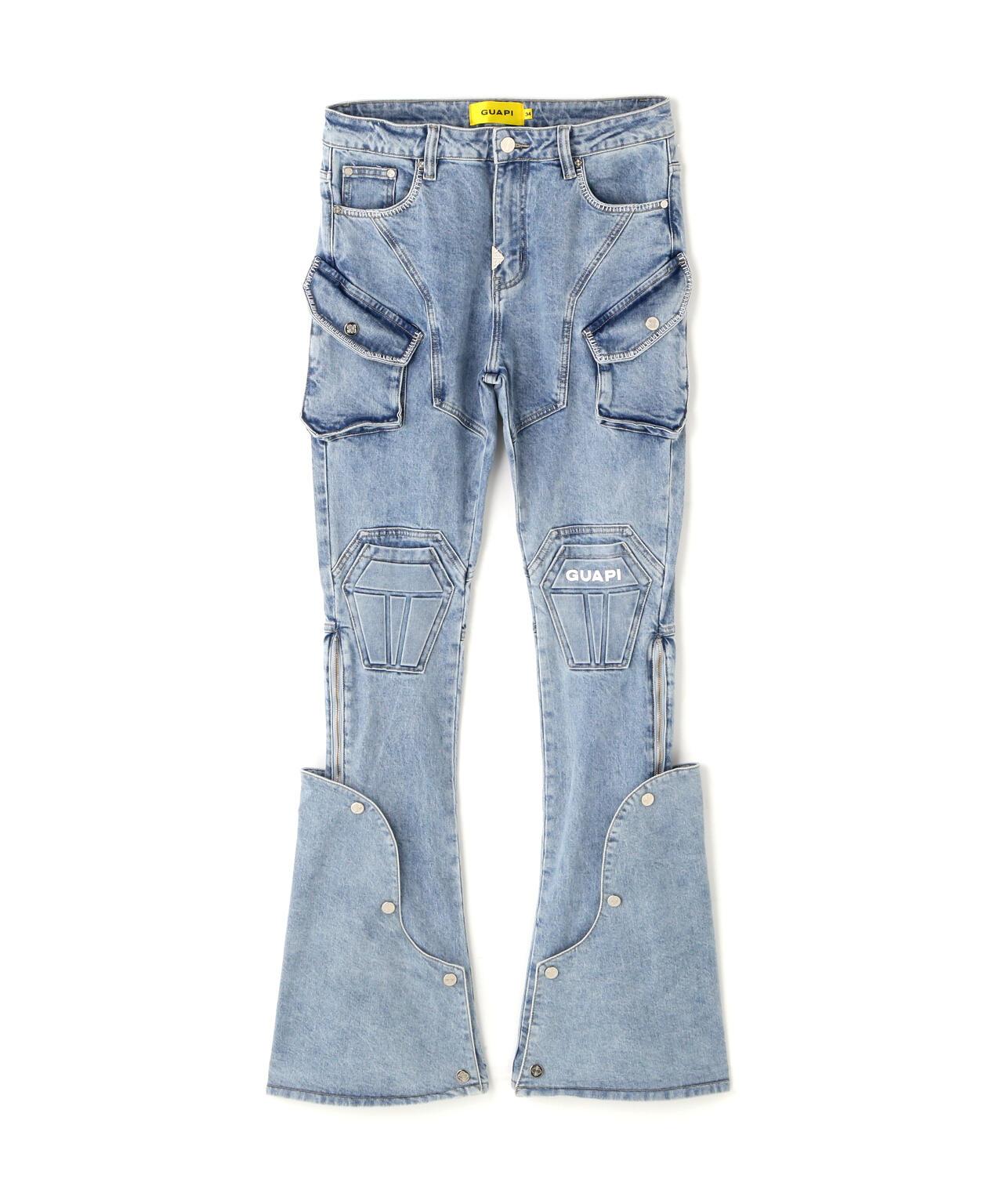 GUAPI Aqua Blue Coffin Arc Denim 牛仔褲