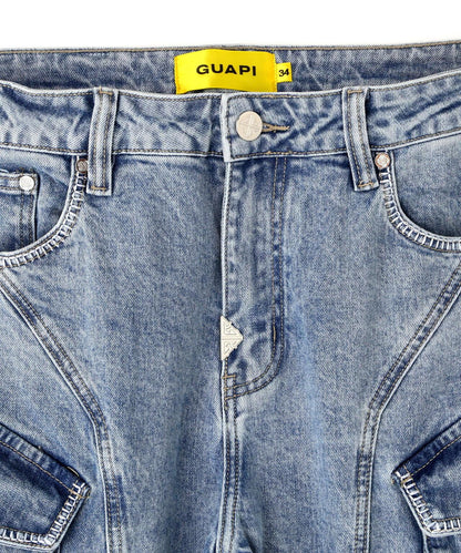 GUAPI Aqua Blue Coffin Arc Denim 牛仔褲