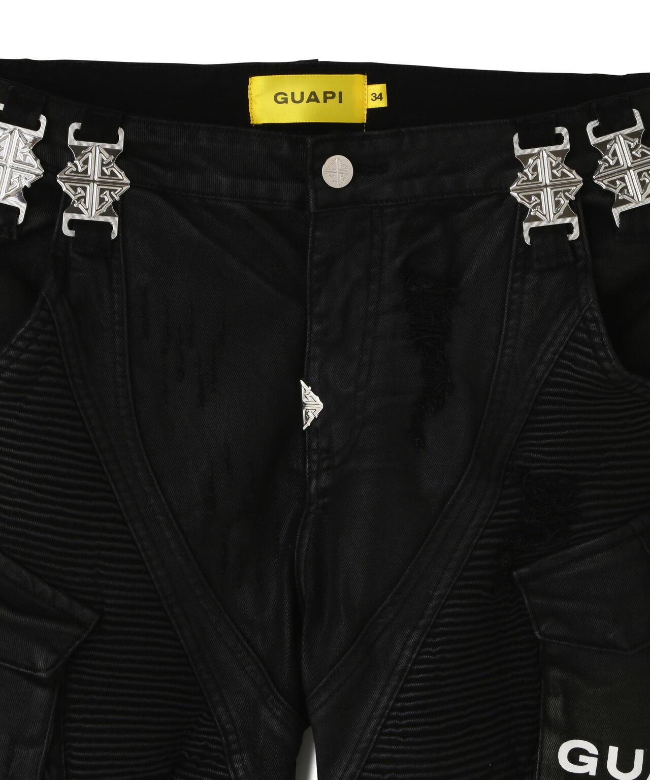 GUAPI Black Coffin Arc Leather Pant 皮褲