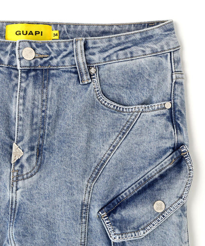 GUAPI Aqua Blue Coffin Arc Denim 牛仔褲