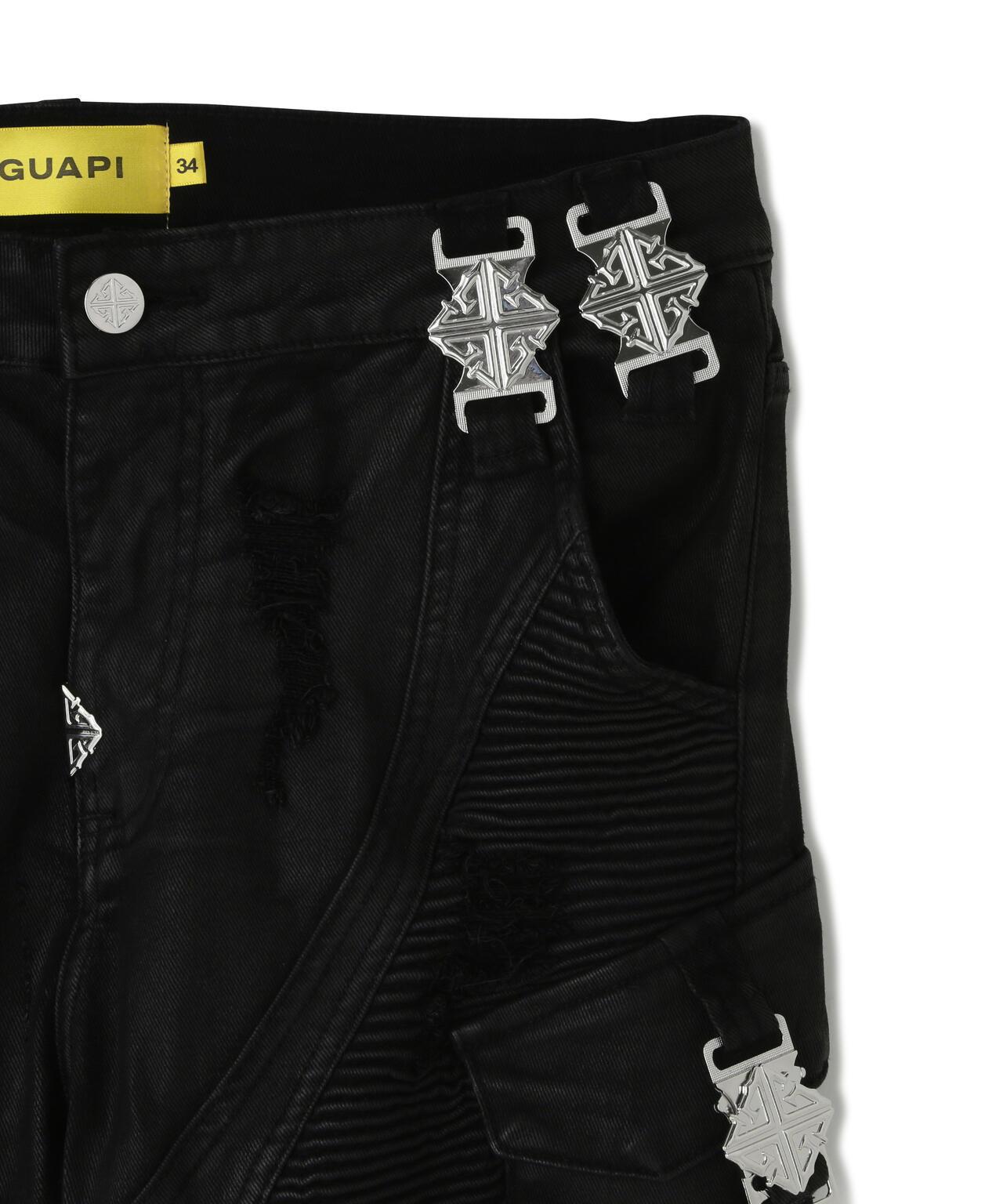 GUAPI Black Coffin Arc Leather Pant 皮褲