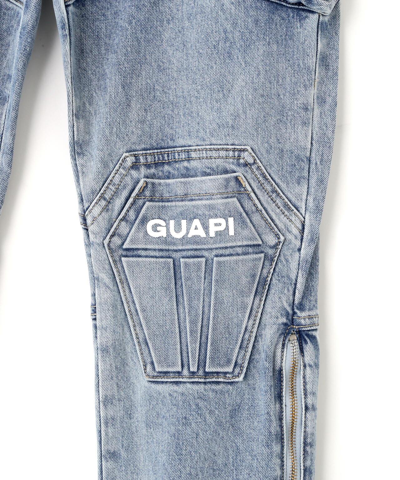 GUAPI Aqua Blue Coffin Arc Denim 牛仔褲