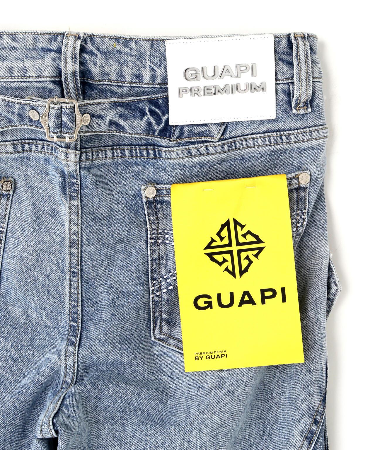 GUAPI Aqua Blue Coffin Arc Denim 牛仔褲