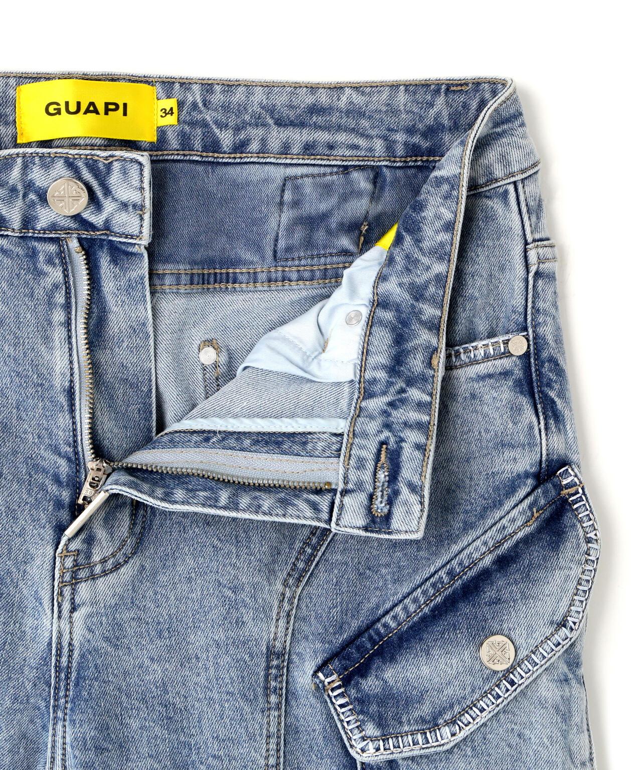 GUAPI Aqua Blue Coffin Arc Denim 牛仔褲