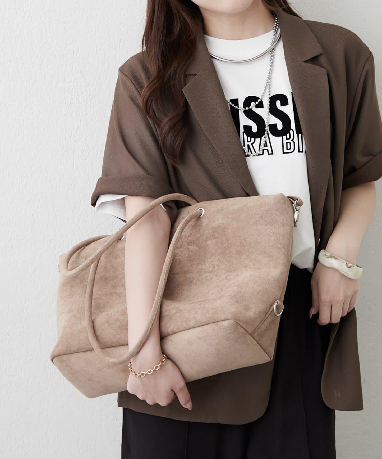 輕量 2WAY 麂皮質感 托特包