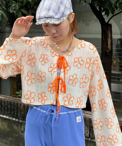HELLO.SANFRANCISCO 2WAY花卉透紗刺繡小披肩