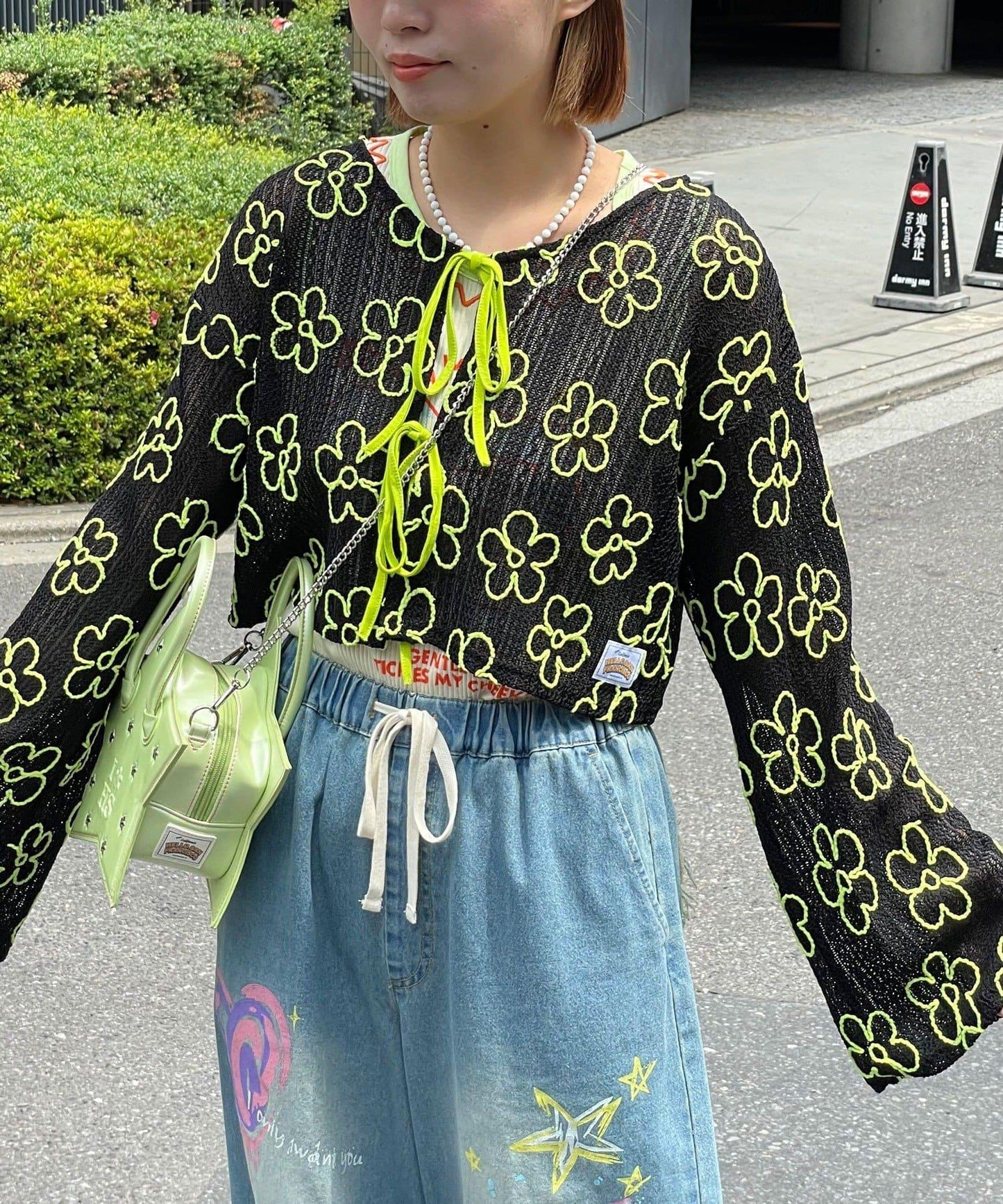 HELLO.SANFRANCISCO 2WAY花卉透紗刺繡小披肩