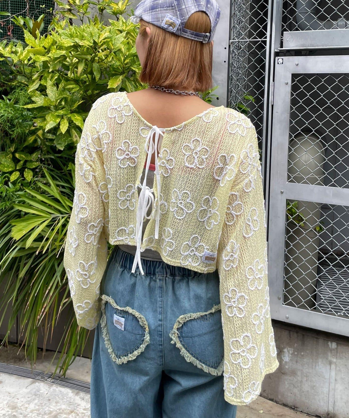 HELLO.SANFRANCISCO 2WAY花卉透紗刺繡小披肩