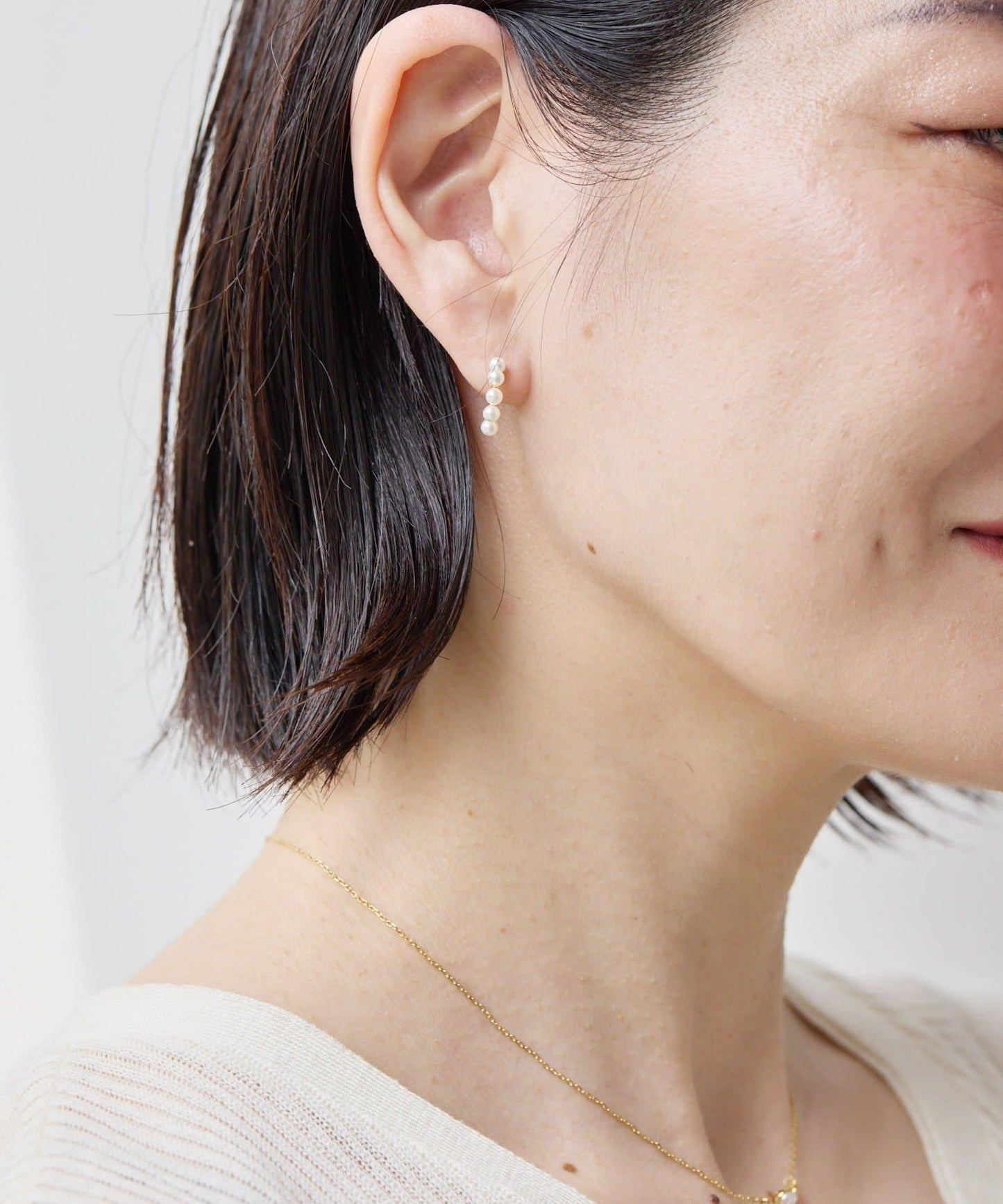 《スターリングシルバー使用》 R珍珠耳釘