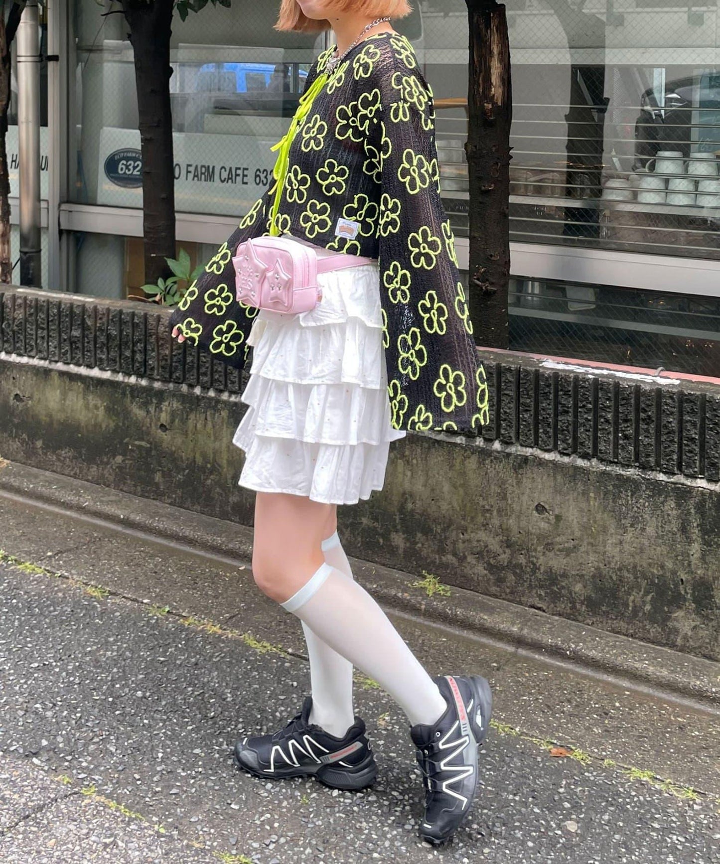 HELLO.SANFRANCISCO 2WAY花卉透紗刺繡小披肩