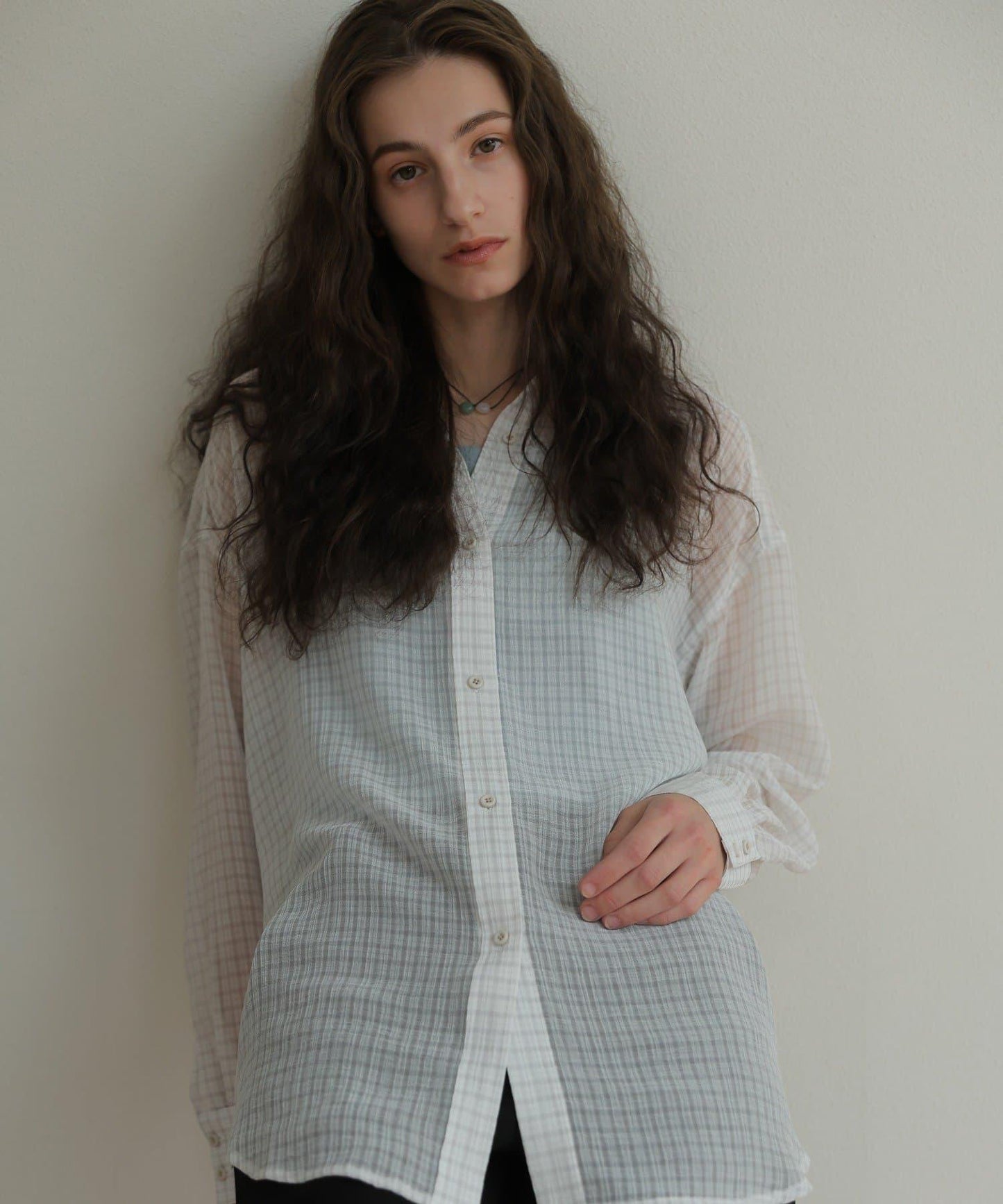 CINAMOD CHECK SHEER SHIRT 襯衫