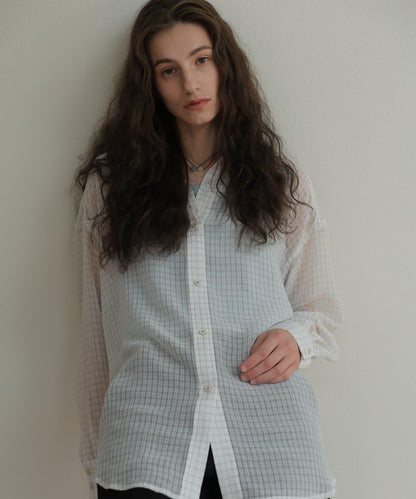 CINAMOD CHECK SHEER SHIRT 襯衫