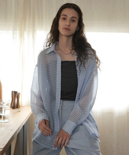 CINAMOD CHECK SHEER SHIRT 襯衫