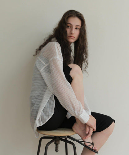 CINAMOD CHECK SHEER SHIRT 襯衫