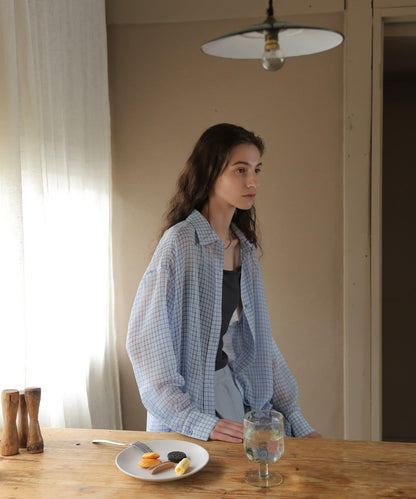 CINAMOD CHECK SHEER SHIRT 襯衫