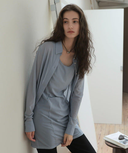 薄紗透視設計 TULLE SHEER SHIRT 襯衫
