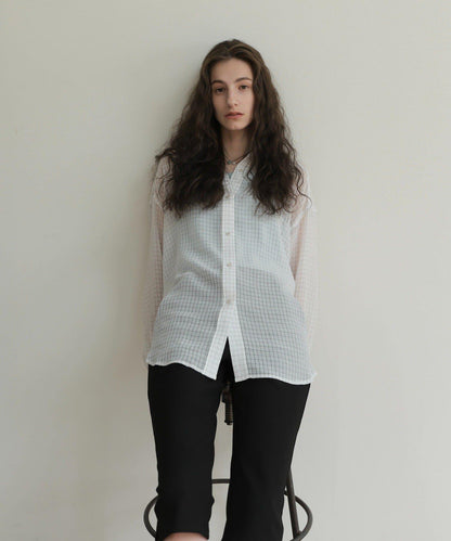 CINAMOD CHECK SHEER SHIRT 襯衫