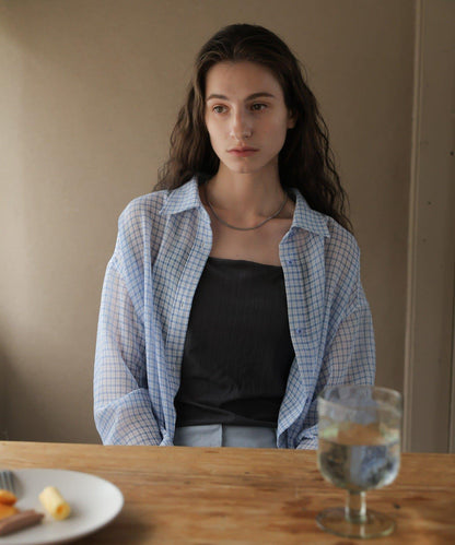 CINAMOD CHECK SHEER SHIRT 襯衫