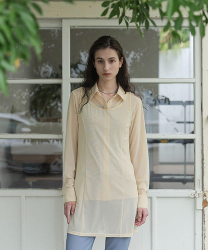 薄紗透視設計 TULLE SHEER SHIRT 襯衫
