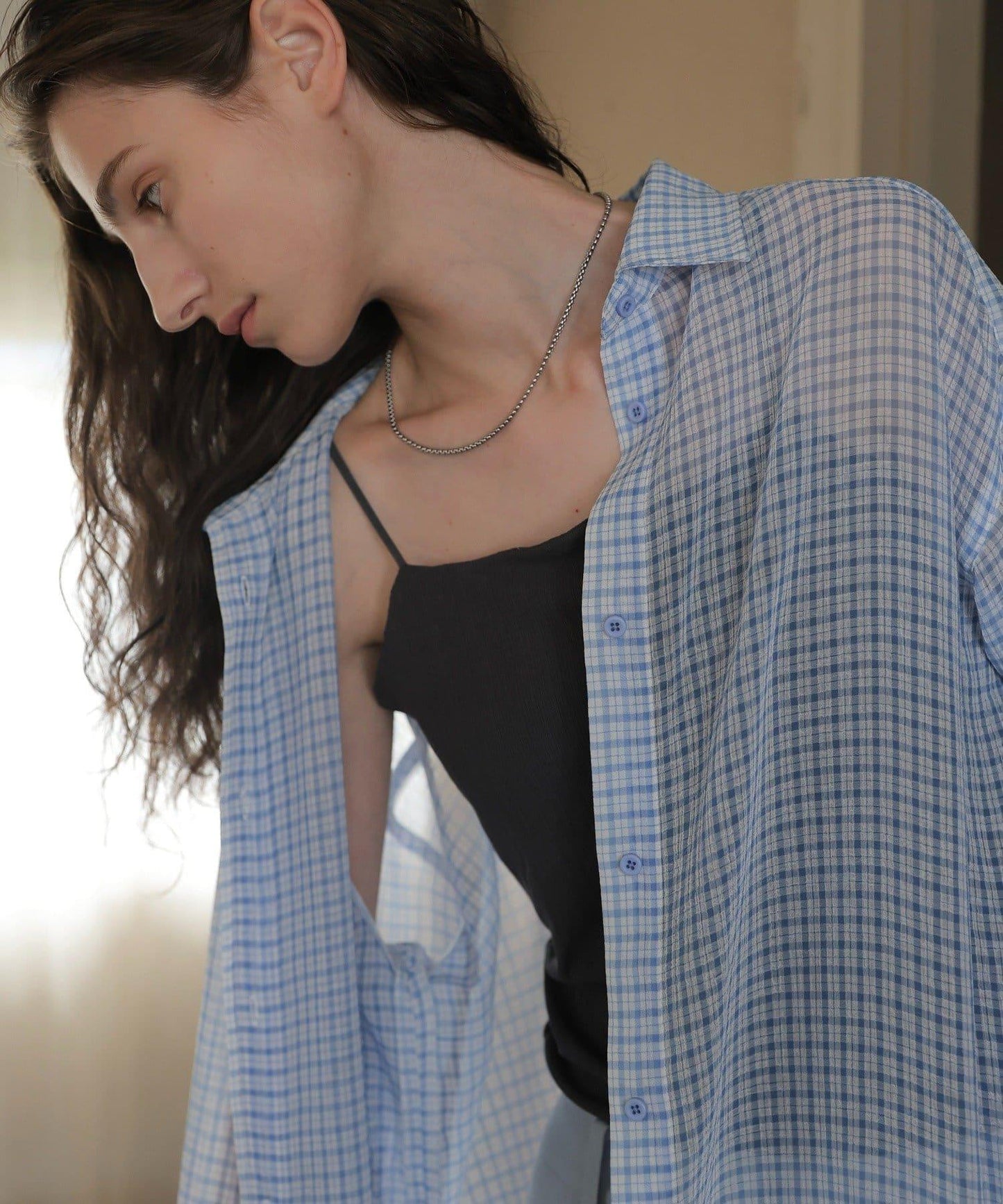CINAMOD CHECK SHEER SHIRT 襯衫