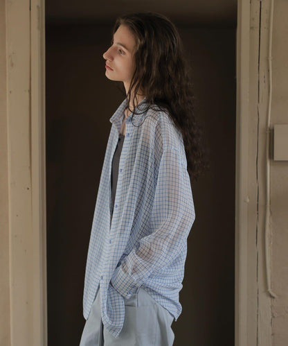 CINAMOD CHECK SHEER SHIRT 襯衫