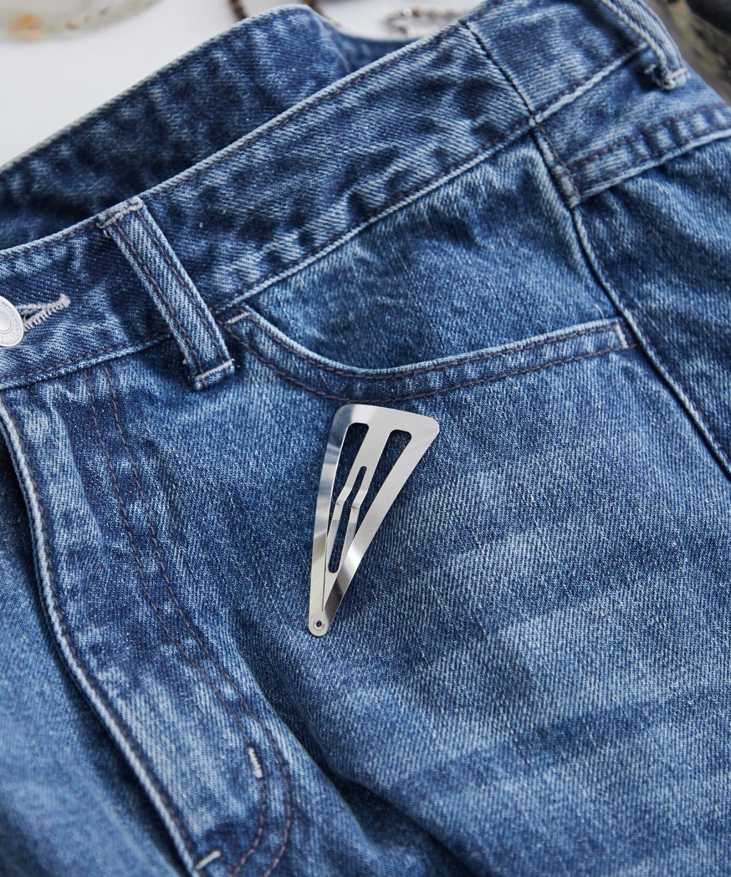 金屬過敏適用 不鏽鋼 三角設計 GALENA 髮夾