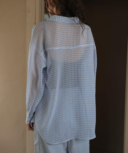 CINAMOD CHECK SHEER SHIRT 襯衫
