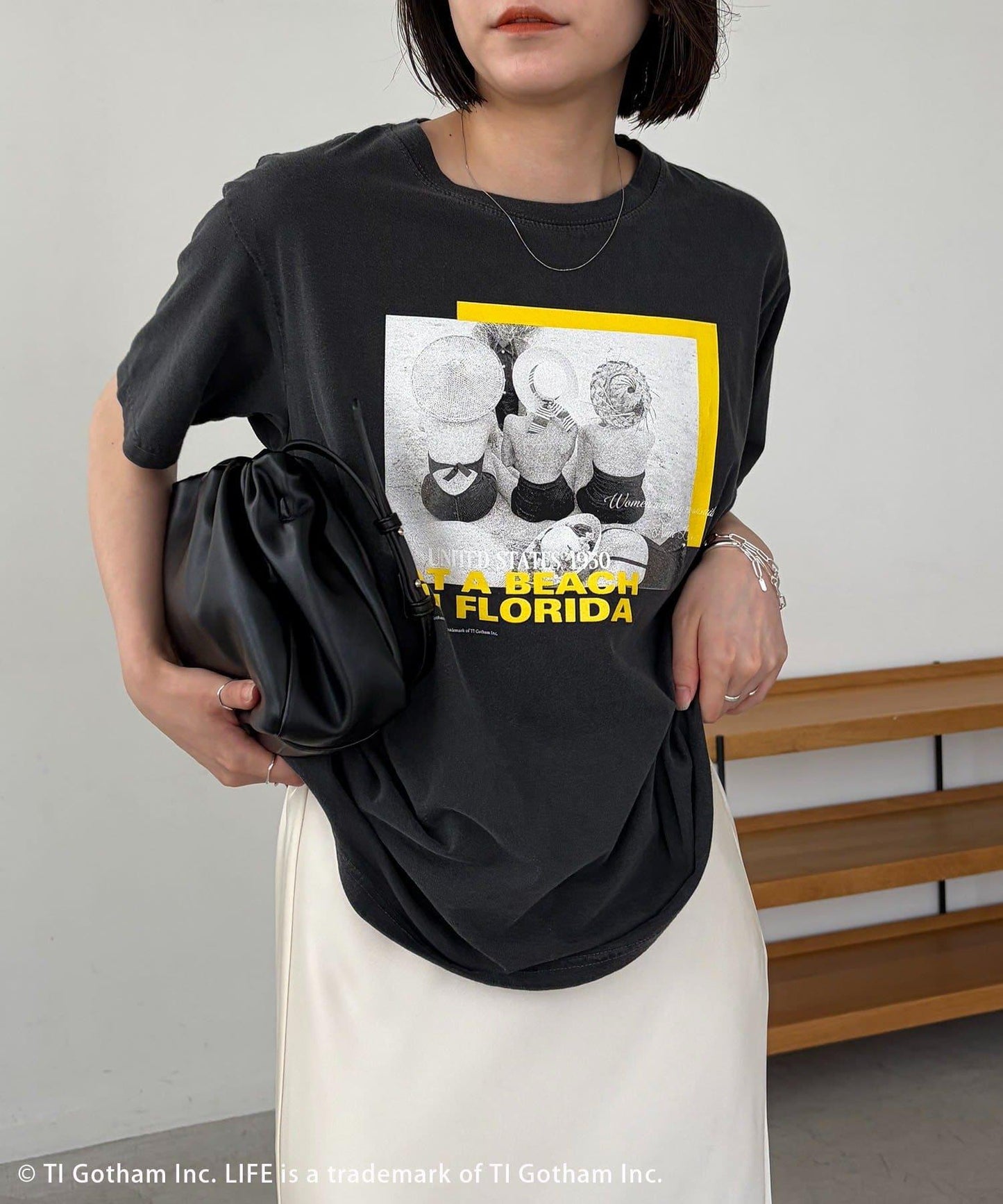 FLORIDA PHOTO 英文印花短袖T恤