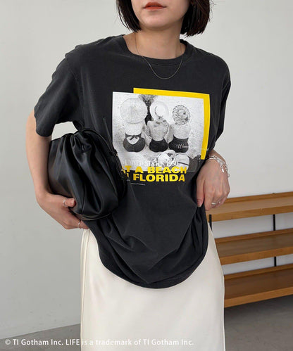 FLORIDA PHOTO 英文印花短袖T恤