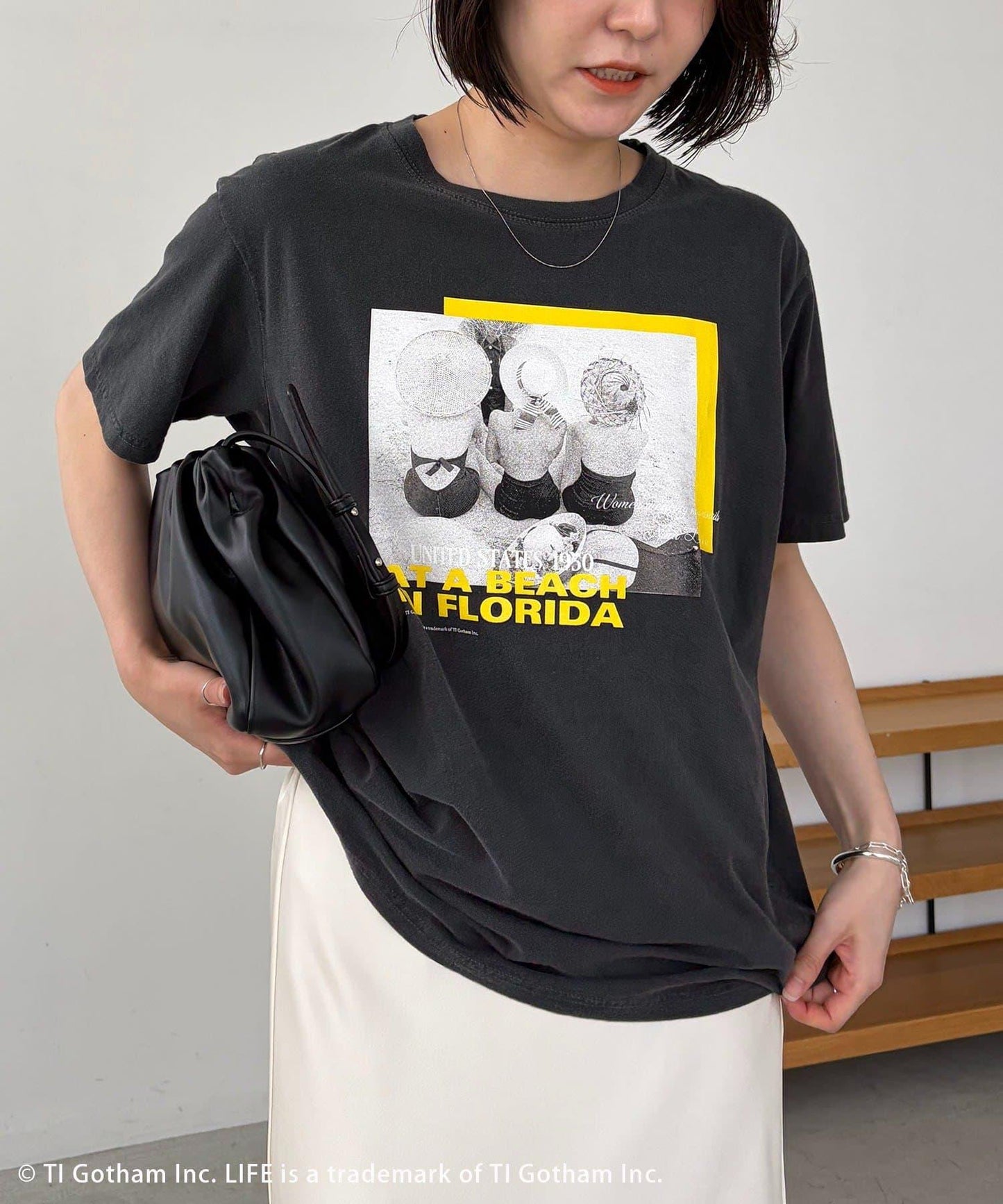 FLORIDA PHOTO 英文印花短袖T恤