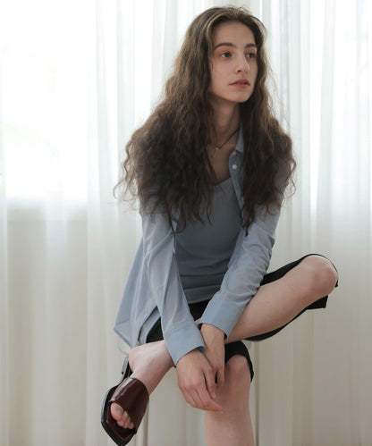 薄紗透視設計 TULLE SHEER SHIRT 襯衫