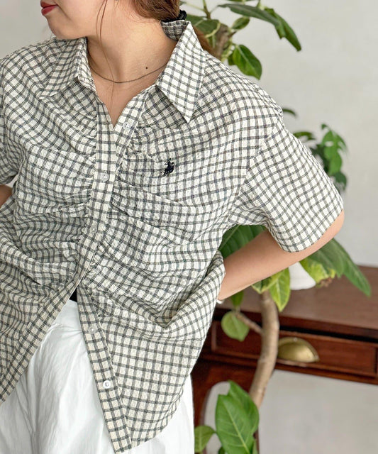 U.S. POLO ASSN. 褶皺設計短袖襯衫