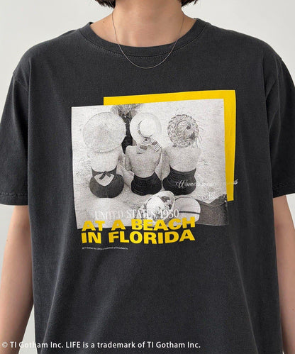FLORIDA PHOTO 英文印花短袖T恤