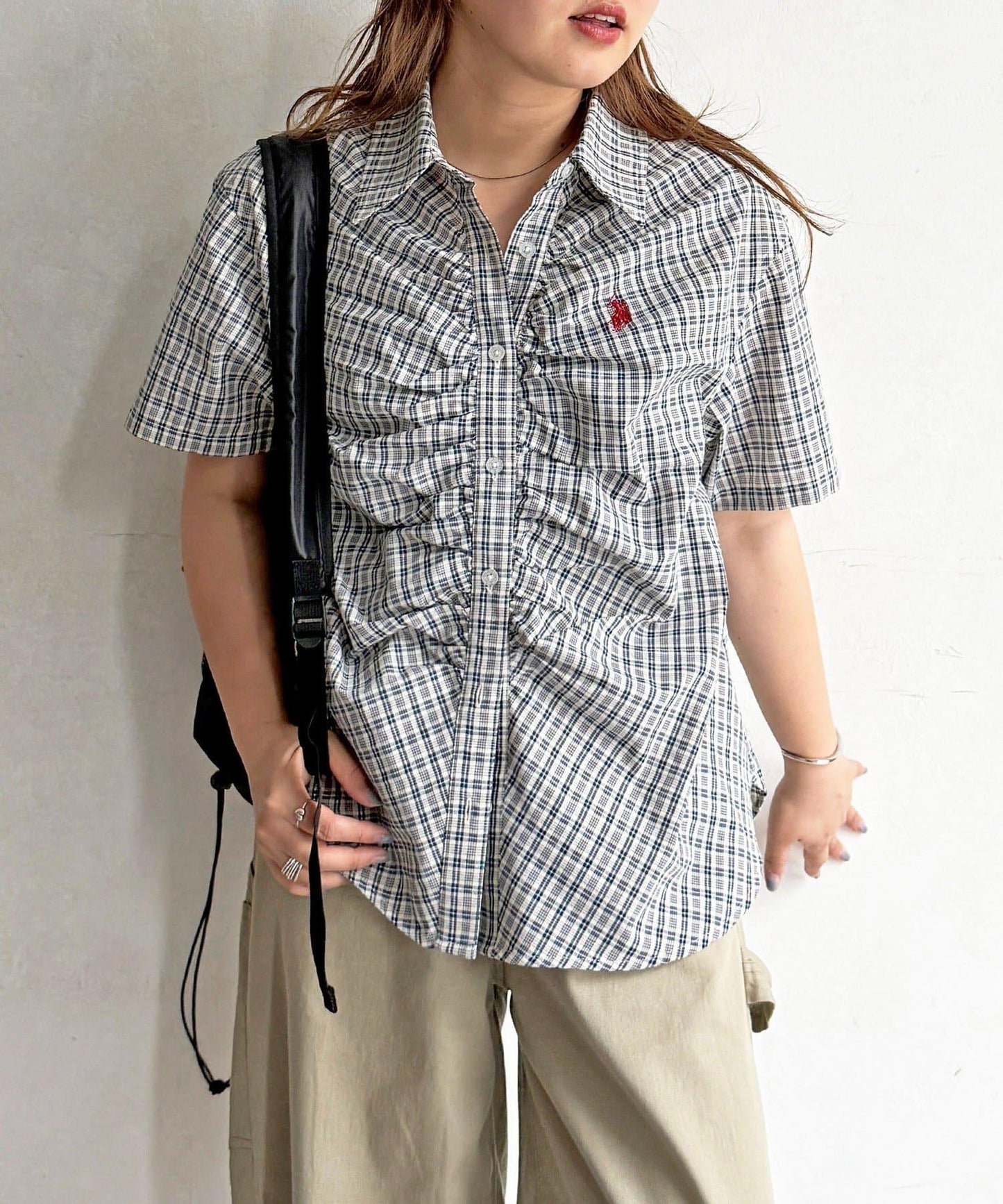U.S. POLO ASSN. 褶皺設計短袖襯衫