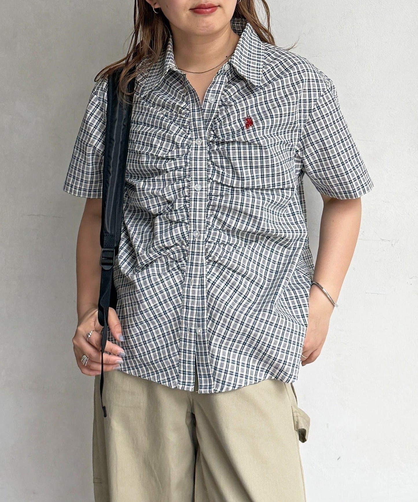 U.S. POLO ASSN. 褶皺設計短袖襯衫
