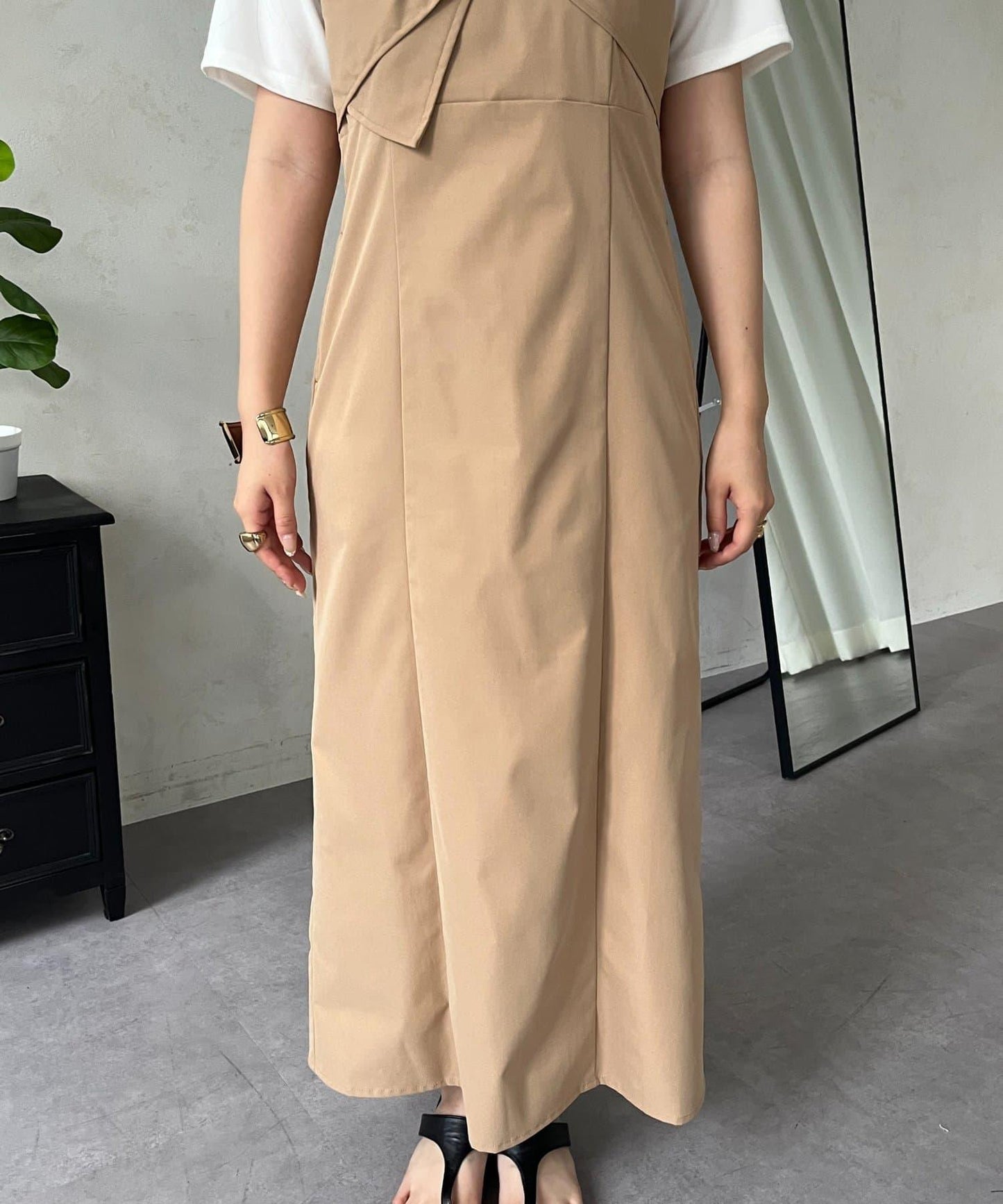 背心拼接連衣裙