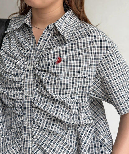 U.S. POLO ASSN. 褶皺設計短袖襯衫