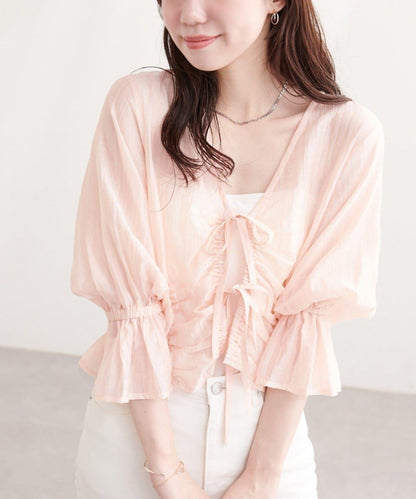 natural couture 褶皺蝴蝶結襯衫