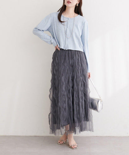 natural couture 褶皺網紗半身裙
