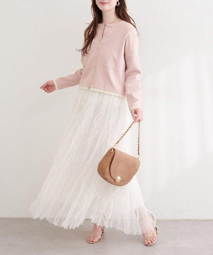 natural couture 褶皺網紗半身裙